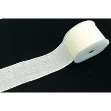 2.5 Inch Ivory Faux Burlap Ribbon With Wired Edges, 10 Yards (Lot of 1 Spool) SALE ITEM